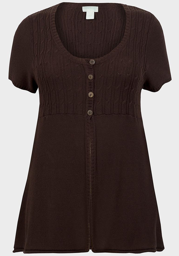 Plus Size Short Sleeve Cardigan