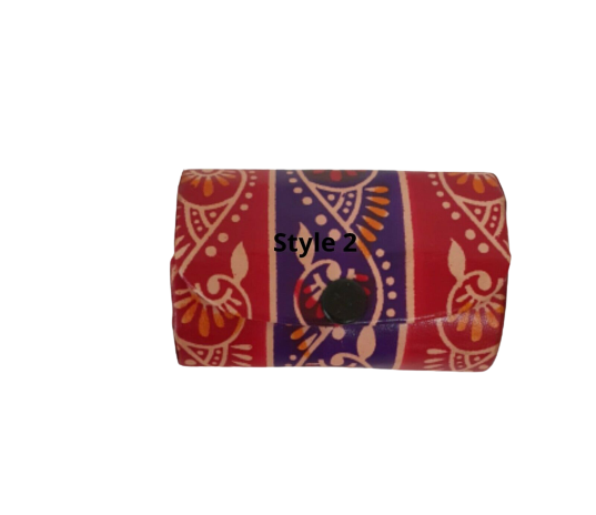 Orange Faux Leather Designer Twin Lipstick Holder