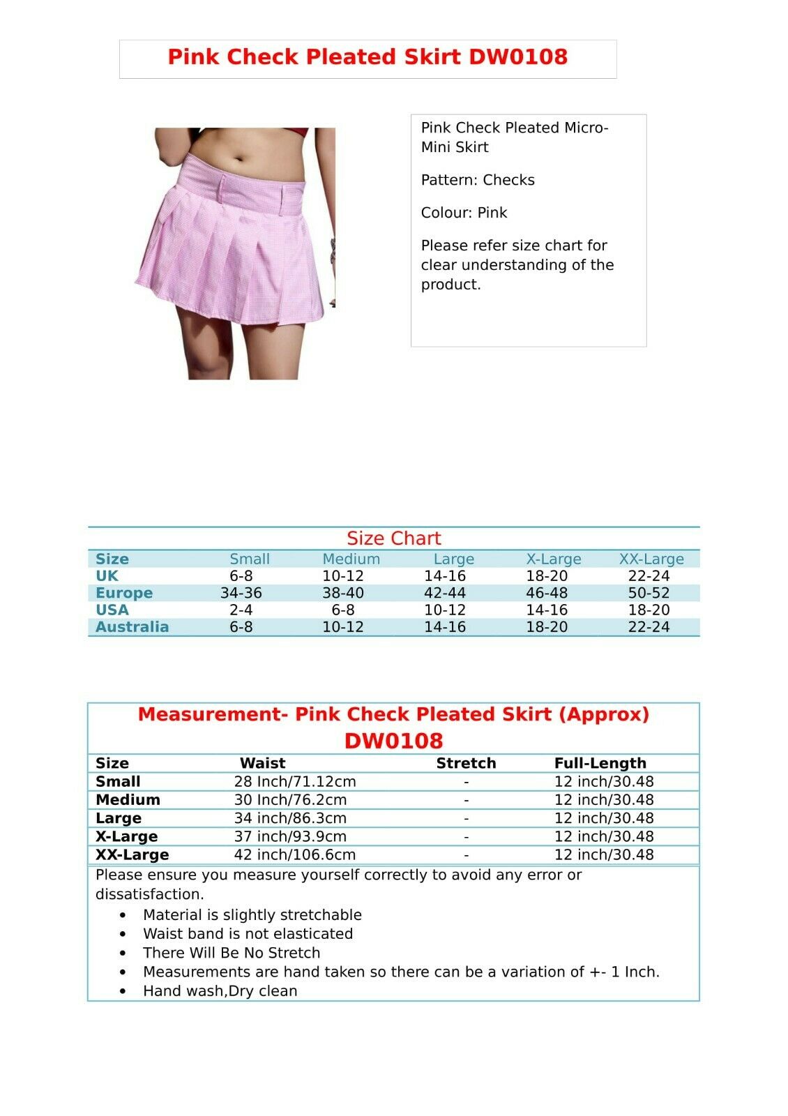 Crimped Pink Mini Skirt