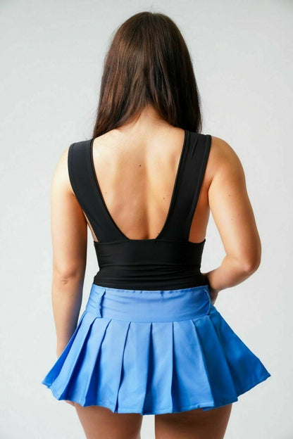 Crimped Blue Mini Skirt
