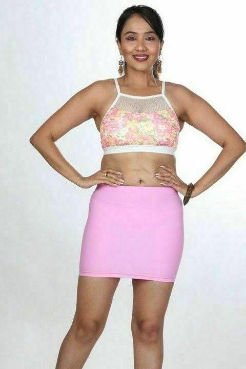 Pink Leather Mini Skirt