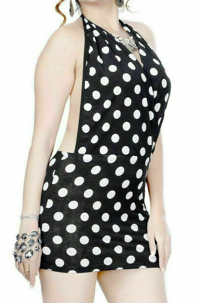 Black Polkadot Mini Dress