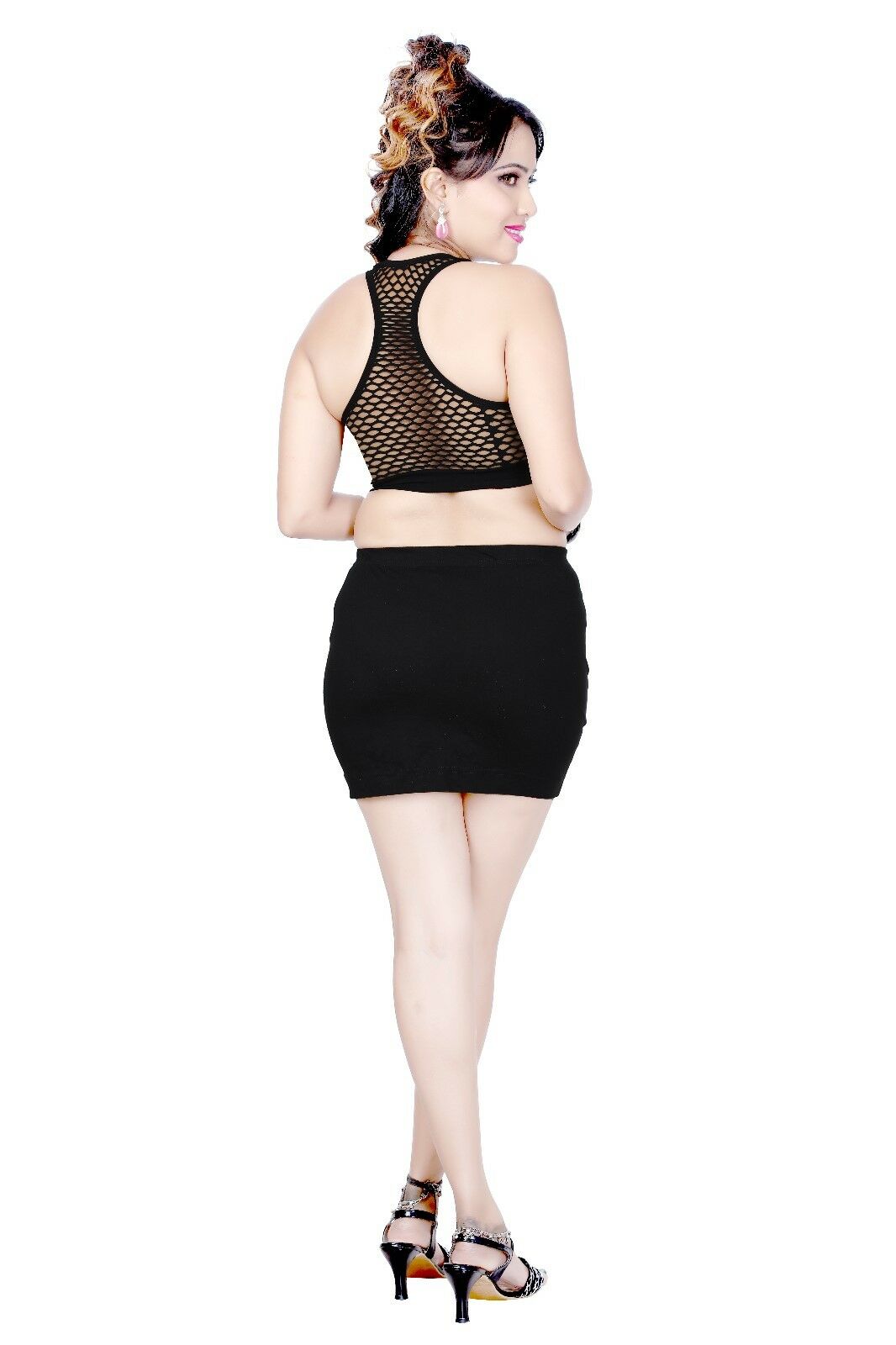 Black Leather Look Skirt