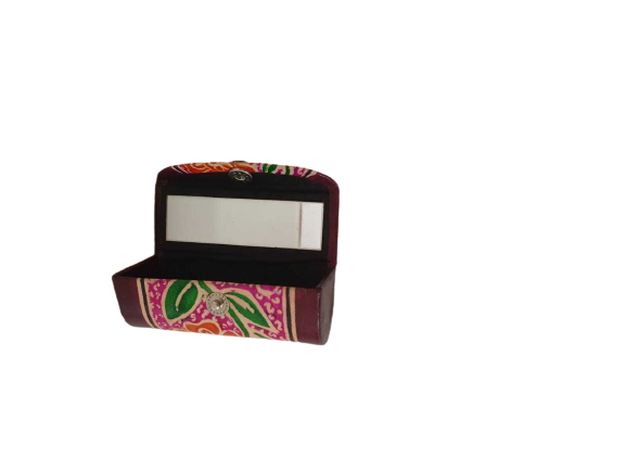 Maroon Faux Leather Lipstick Holder